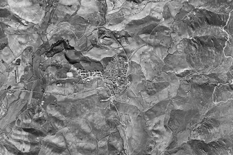 Ortofoto de 1956-1957 del núcleo de San Roque
