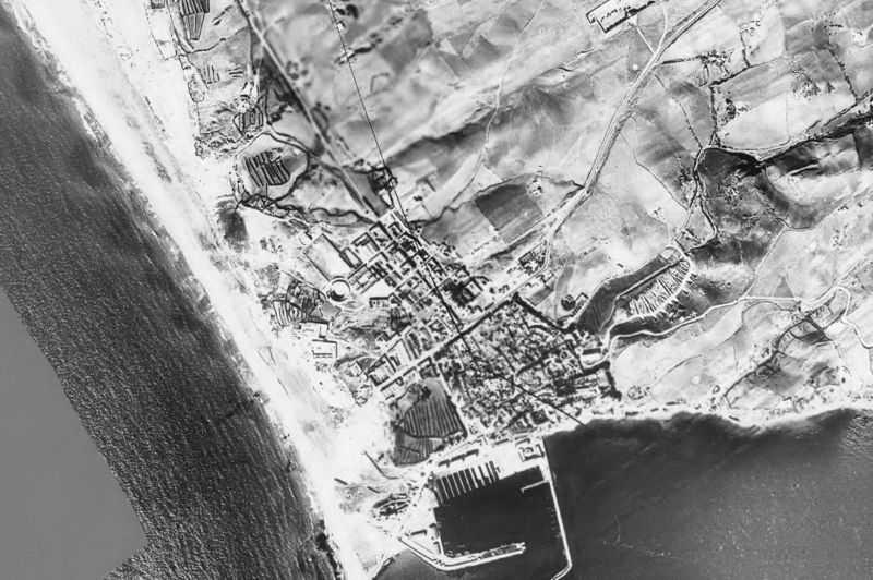 Ortofoto de 1956-1957 del núcleo de Tarifa
