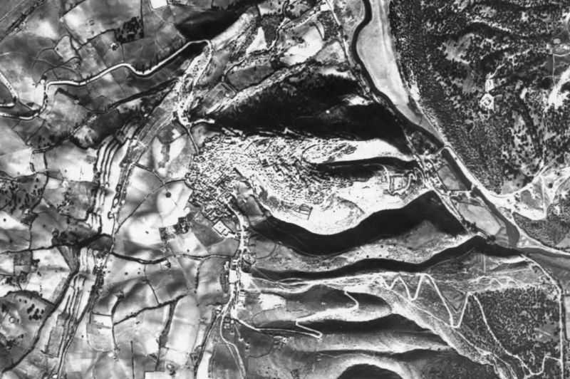 Ortofoto de 1956-1957 del núcleo de Vejer de la Frontera