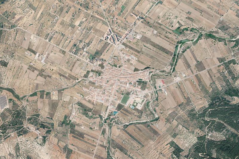 Ortofoto actual del núcleo de Atzeneta del Maestrat