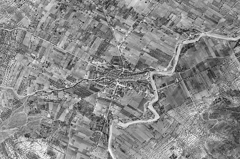 Ortofoto de 1956-1957 del núcleo de Atzeneta del Maestrat