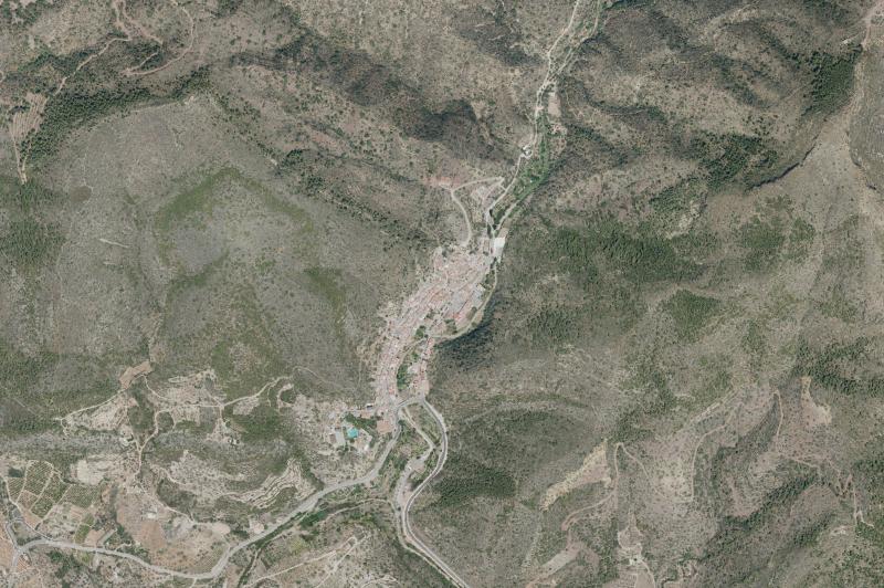 Ortofoto actual del núcleo de Alfondeguilla