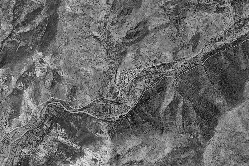 Ortofoto de 1956-1957 del núcleo de Almedíjar