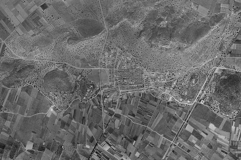 Ortofoto de 1956-1957 del núcleo de Almenara