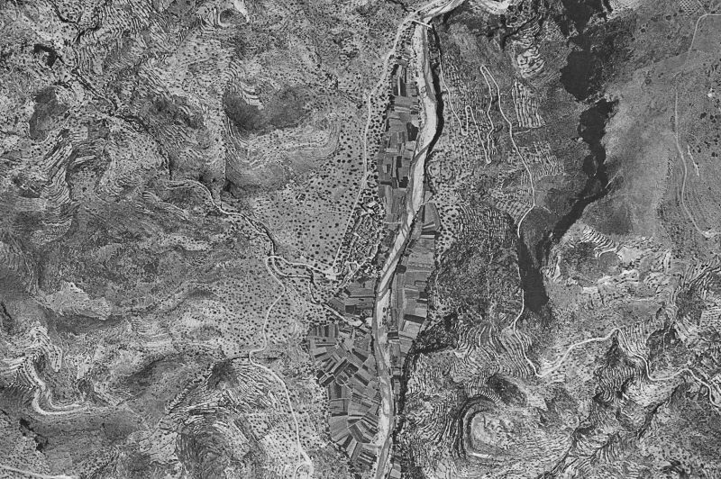 Ortofoto de 1956-1957 del núcleo de Argelita