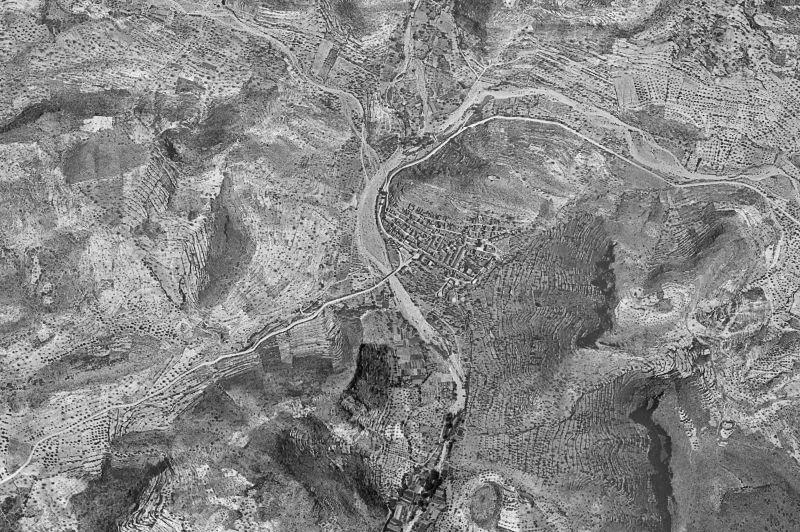 Ortofoto de 1956-1957 del núcleo de Azuébar