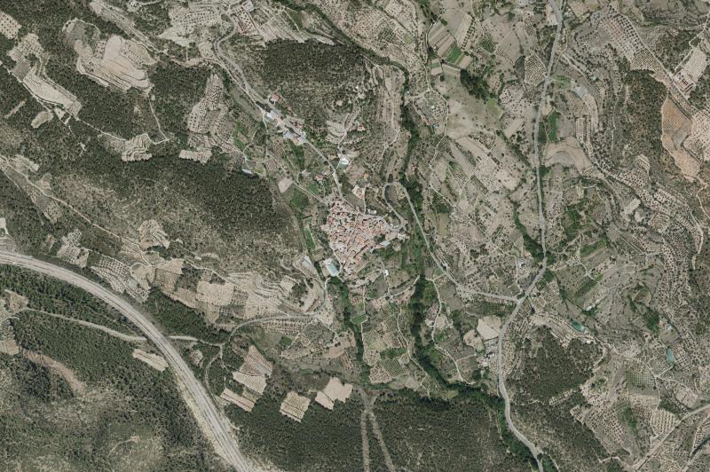 Ortofoto actual del núcleo de Benafer