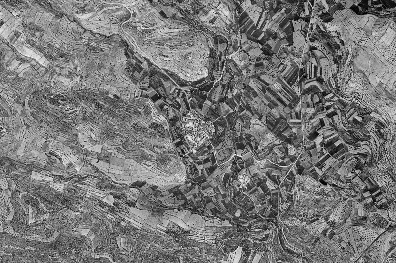 Ortofoto de 1956-1957 del núcleo de Benafer