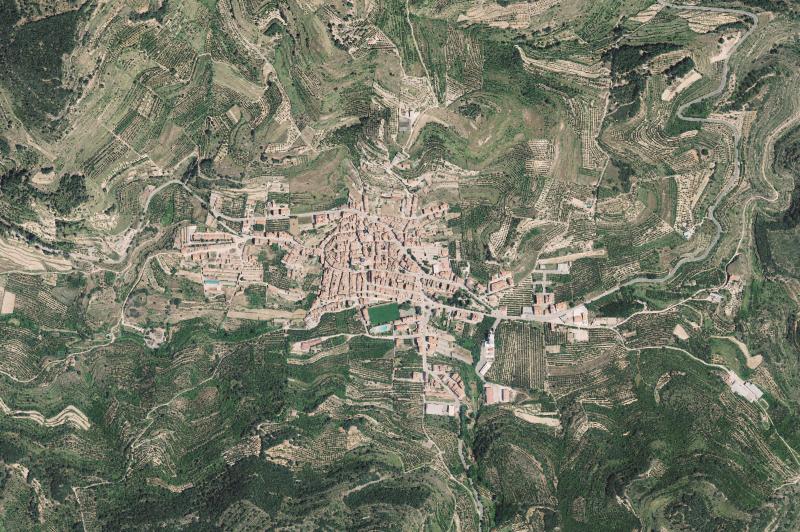 Ortofoto actual del núcleo de Benassal