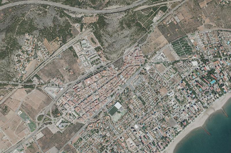 Ortofoto actual del núcleo de Benicàssim/Benicasim