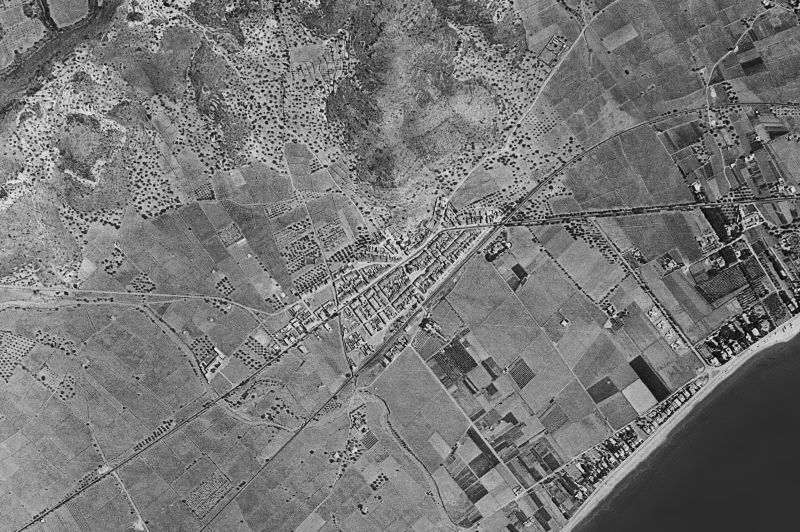 Ortofoto de 1956-1957 del núcleo de Benicàssim/Benicasim