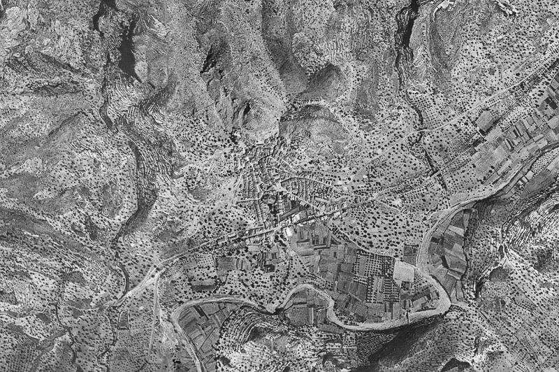 Ortofoto de 1956-1957 del núcleo de Borriol