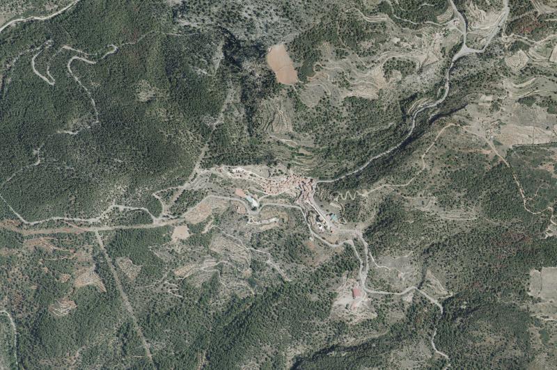 Ortofoto actual del núcleo de Castillo de Villamalefa
