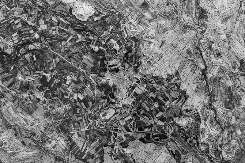 Ortofoto de 1956-1957 del núcleo de Caudiel