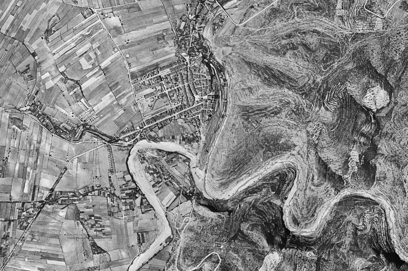 Ortofoto de 1956-1957 del núcleo de Les Coves de Vinromà