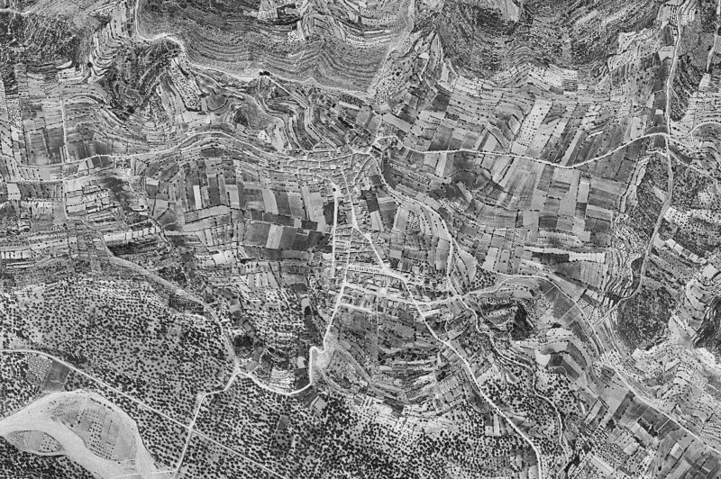 Ortofoto de 1956-1957 del núcleo de Xert