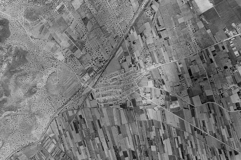 Ortofoto de 1956-1957 del núcleo de Chilches/Xilxes
