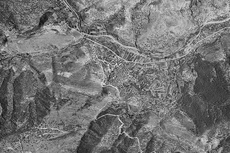 Ortofoto de 1956-1957 del núcleo de Eslida