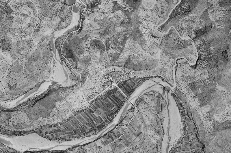 Ortofoto de 1956-1957 del núcleo de Fanzara