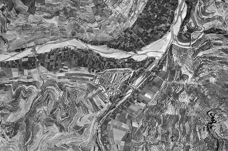 Ortofoto de 1956-1957 del núcleo de Forcall