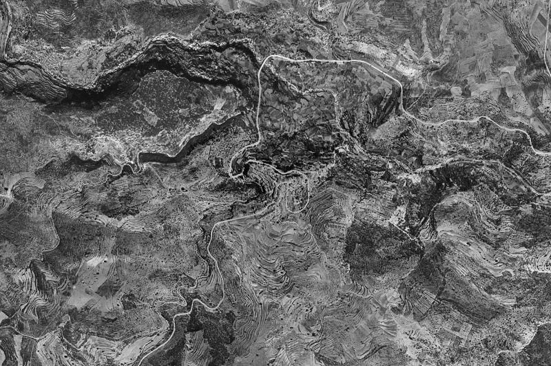 Ortofoto de 1956-1957 del núcleo de Fuente la Reina