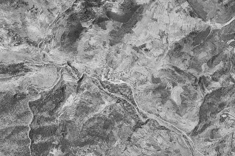 Ortofoto de 1956-1957 del núcleo de Fuentes de Ayódar