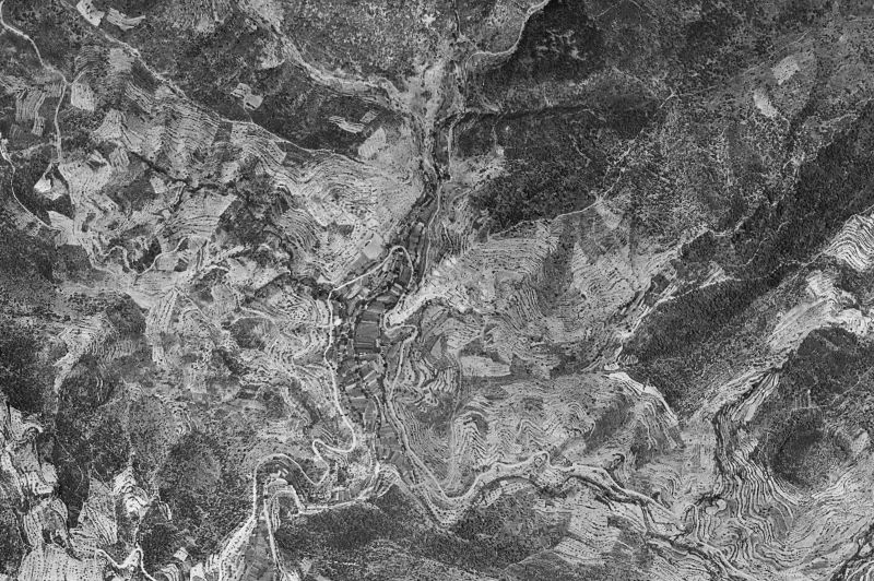 Ortofoto de 1956-1957 del núcleo de Higueras