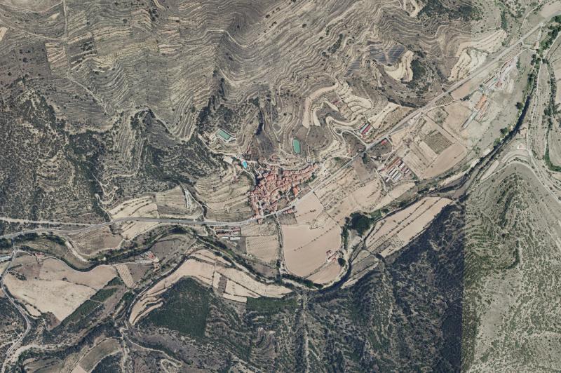 Ortofoto actual del núcleo de La Mata de Morella
