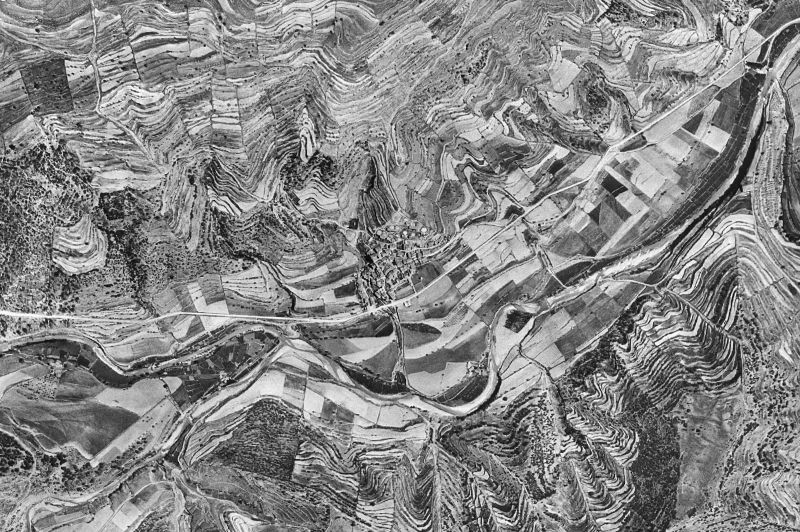 Ortofoto de 1956-1957 del núcleo de La Mata de Morella