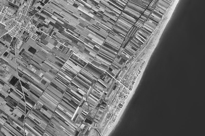 Ortofoto de 1956-1957 del núcleo de Moncofa