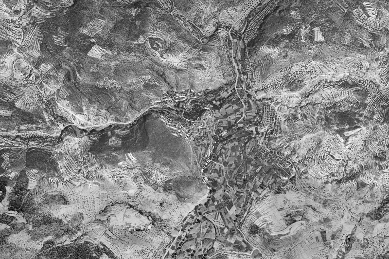 Ortofoto de 1956-1957 del núcleo de Montán