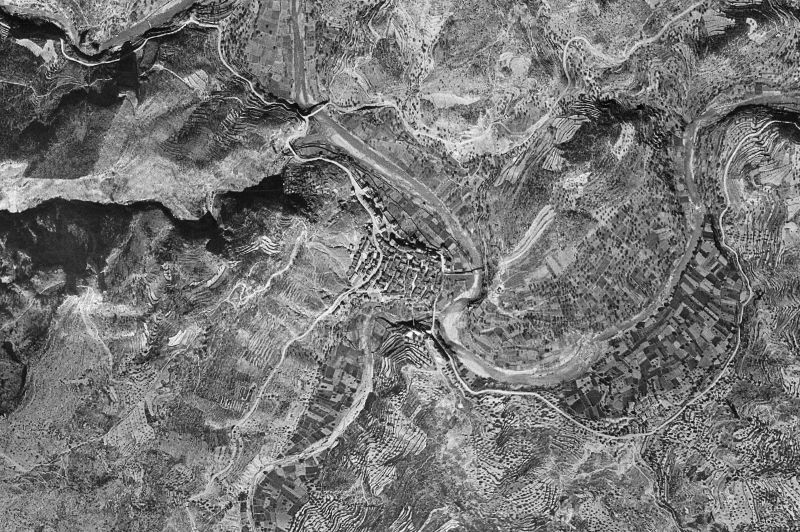 Ortofoto de 1956-1957 del núcleo de Montanejos