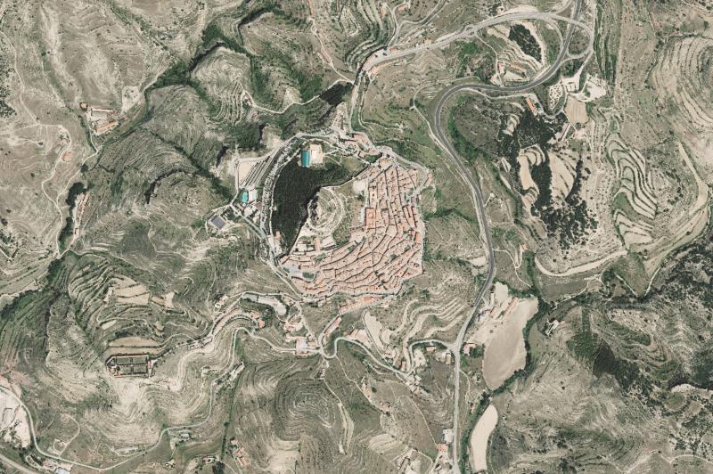 Ortofoto actual del núcleo de Morella