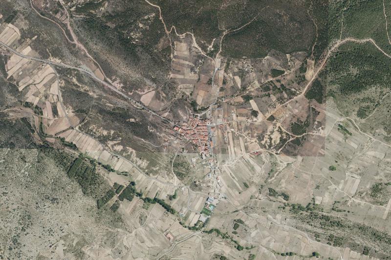 Ortofoto actual del núcleo de Pina de Montalgrao