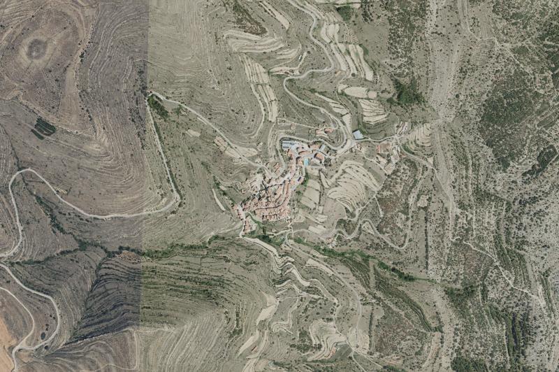 Ortofoto actual del núcleo de Portell de Morella