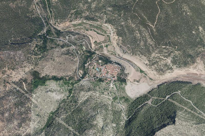 Ortofoto actual del núcleo de Puebla de Arenoso