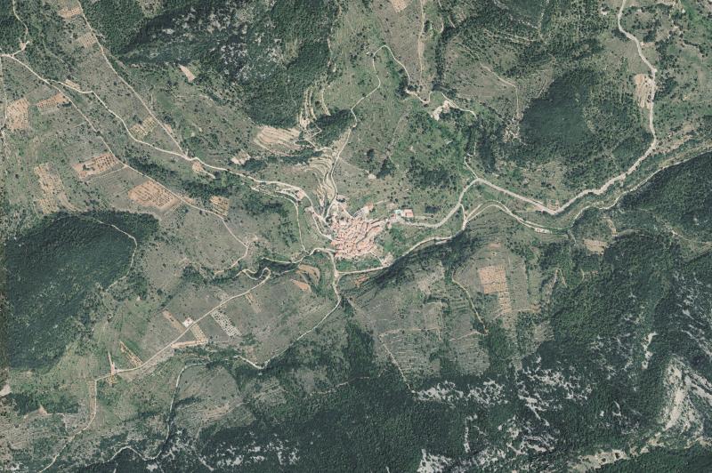 Ortofoto actual del núcleo de La Pobla de Benifassà