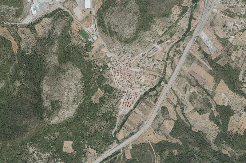 Ortofoto actual del núcleo de La Pobla Tornesa