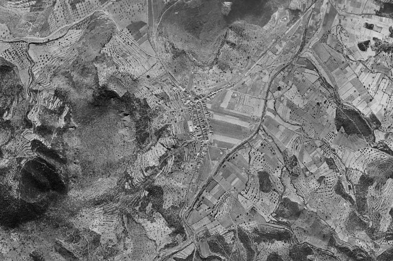 Ortofoto de 1956-1957 del núcleo de La Pobla Tornesa
