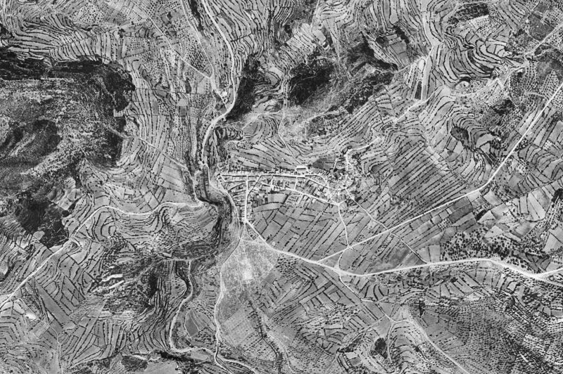 Ortofoto de 1956-1957 del núcleo de Rossell