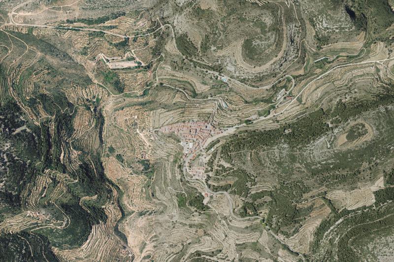 Ortofoto actual del núcleo de Sierra Engarcerán