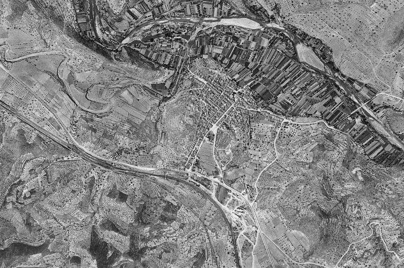 Ortofoto de 1956-1957 del núcleo de Soneja