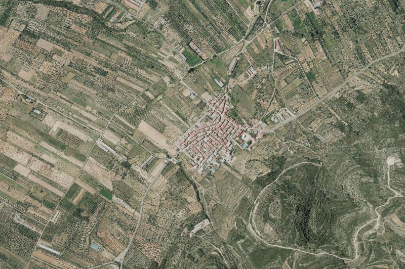 Ortofoto actual del núcleo de Tírig