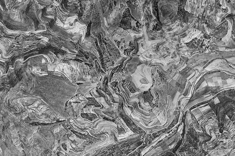 Ortofoto de 1956-1957 del núcleo de Todolella