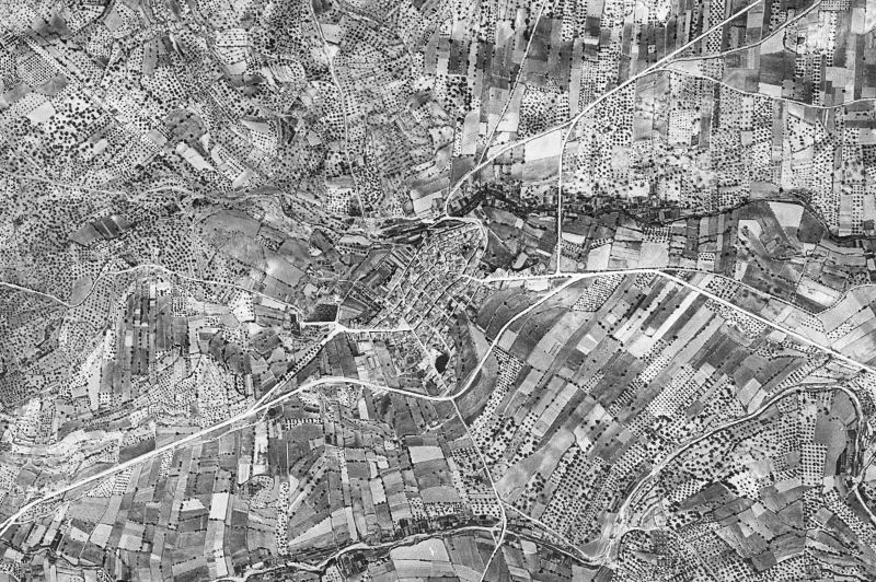Ortofoto de 1956-1957 del núcleo de Traiguera
