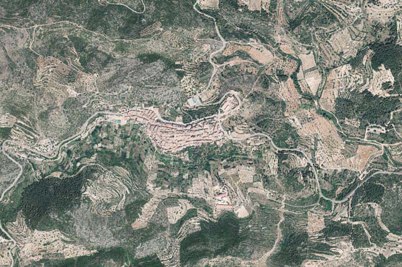 Ortofoto actual del núcleo de Les Useres/Useras