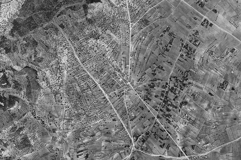 Ortofoto de 1956-1957 del núcleo de Vall d'Alba
