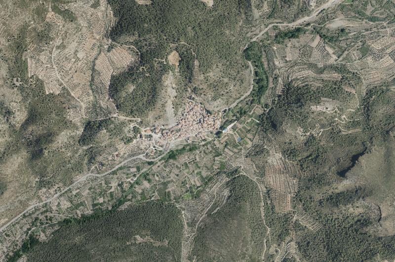 Ortofoto actual del núcleo de Vall de Almonacid