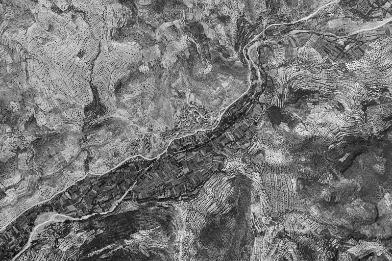 Ortofoto de 1956-1957 del núcleo de Vall de Almonacid