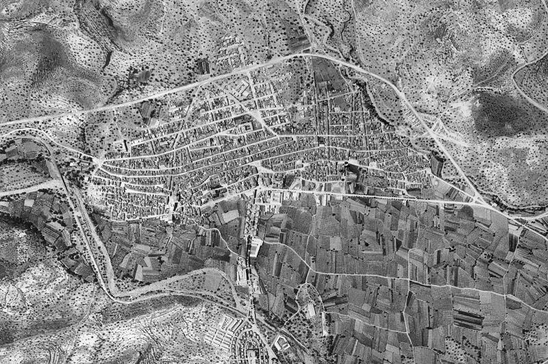 Ortofoto de 1956-1957 del núcleo de La Vall d'Uixó